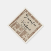 Rustieke berken herten bruiloft servet (Hoek)