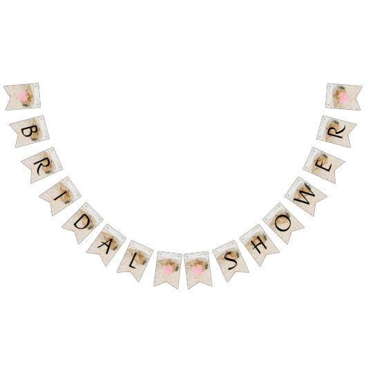 Rustieke berken houten harten bruin Vrijgezellenfe Vlaggetjes (Alle)