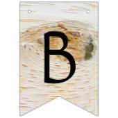 Rustieke berken houten harten bruin Vrijgezellenfe Vlaggetjes (Tweede vlag)