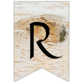 Rustieke berken houten harten bruin Vrijgezellenfe Vlaggetjes (Derde vlag)