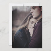 Rustieke Berken Winter Foto Typografie Party Kaart (Achterkant)