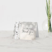 Rustieke berken winter witte sneeuw bedank kaart (Voorkant)