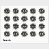 Rustieke berkenbast moderne trouwmonogram ronde sticker (Vel)