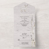 Rustieke berkenbomen en herten bruiloft all in one uitnodiging (Binnen)