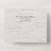 Rustieke berkenbomen en herten bruiloft all in one uitnodiging (Achterkant)