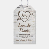 Rustieke berkenboom Bark bruiloft dank u Labels Cadeaulabel (Voorkant)