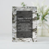 Rustieke Berkenboom Bark Modern Wedding Routebesch Informatiekaartje (Staand voorkant)