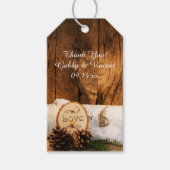 Rustieke Berkenboom en schuur hout bruiloft gunst  Cadeaulabel (Voorkant)