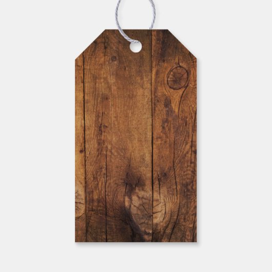 Rustieke Berkenboom en schuur hout bruiloft gunst  Cadeaulabel (Achterkant)