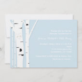 Rustieke berkenboom hart blauw bruiloft uitnodigin kaart (Voorkant)