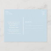 Rustieke Berkenboom Hart Blauw Save Date Briefkaar Aankondigingskaart (Achterkant)