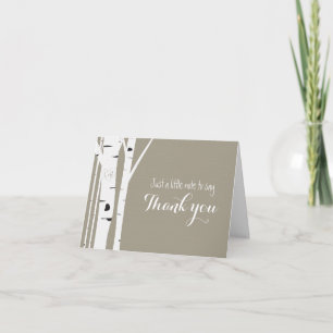 Rustieke berkenboom hart gesneden dank u vouw Kaar Bedankkaart