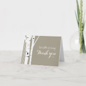 Rustieke berkenboom hart gesneden dank u vouw Kaar Bedankkaart (Voorkant)