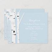 Rustieke berkenboom hart Ijsblauw ontvangstkaart Kaart (Voorkant / Achterkant)