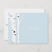 Rustieke berkenboom hart ijzig blauwe ontvangstkaa kaart (Achterkant)