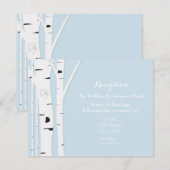 Rustieke berkenboom hart ijzig blauwe ontvangstkaa kaart (Voorkant / Achterkant)