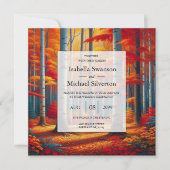 Rustieke berkenboom herfst bruiloft kaart (Voorkant)