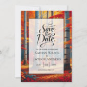 Rustieke Berkenboom Herfst Bruiloft Save The Date (Voorkant)