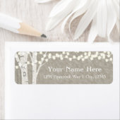 Rustieke berkenboom String Lights Adresetiketten Etiket (Insitu)