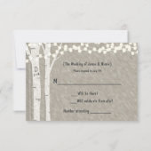 Rustieke Berkenboom String Lights RSVP-kaart Kaart (Achterkant)