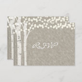 Rustieke Berkenboom String Lights RSVP-kaart Kaart (Voorkant / Achterkant)