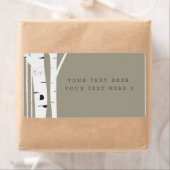 Rustieke berkenboom Taupe Party Pakket Label (Insitu)