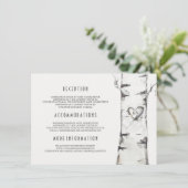 Rustieke berkenboom Waterverf bruiloft informatie Informatiekaartje (Staand voorkant)