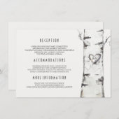 Rustieke berkenboom Waterverf bruiloft informatie Informatiekaartje (Voorkant / Achterkant)