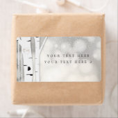 Rustieke Berkenboom Winter Sneeuw Feestpakket Labe Etiket (Insitu)