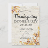 Rustieke berkeneikels eikenbladeren Thanksgiving Kaart (Voorkant)