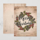  rustieke berkenvakantie Vrolijk kerstfeest Feestdagenkaart (Voorkant / Achterkant)