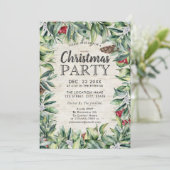 Rustieke Berry Winter Groen Berken Kerstfeest Kaart (Staand voorkant)