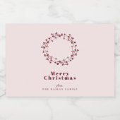 Rustieke Berry Winter krans vakantie Likeurfles Etiket (Enkel label)