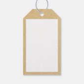 Rustieke besneeuwde kerstboom vakantie cadeaulabel (Achterkant)