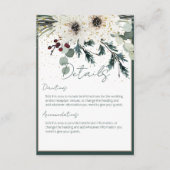 Rustieke bessen Winter Bloemen bruiloft Details Informatiekaartje (Voorkant)