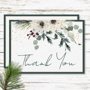 Rustieke bessen winter bloemenbruiloft bedankkaart