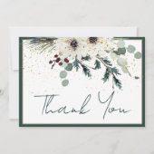 Rustieke bessen winter bloemenbruiloft bedankkaart (Voorkant)