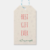 Rustieke “Beste Cadeau Ooit” Grappige Kerstcadeaut Cadeaulabel (Voorkant)