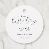 Rustieke beste dag ooit bruiloft bedankjes labels (Achterkant)