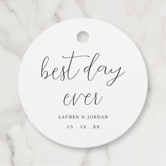 Rustieke beste dag ooit bruiloft bedankjes labels (Achterkant)