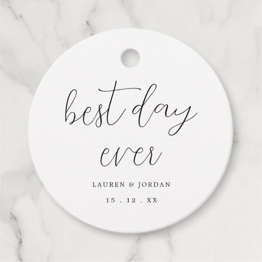 Rustieke beste dag ooit bruiloft bedankjes labels (Voorkant)