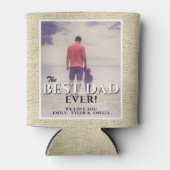 Rustieke Beste Pap Ooit Foto Vaderdag Blikjeskoeler (Voorkant)