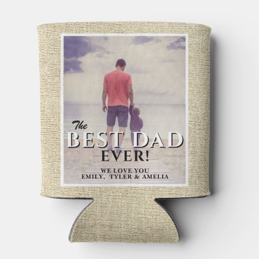 Rustieke Beste Pap Ooit Foto Vaderdag Blikjeskoeler (Achterkant)