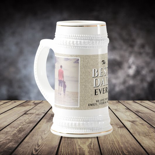 Rustieke Beste Papa Ooit Foto Vaderdag  Bierpul