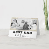 Rustieke Beste Papa Vaderdag 3 Foto Collage Kaart (Voorkant)