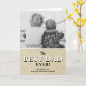 Rustieke Beste Papa Vaderdag Zwart en Wit Foto Kaart (Gele Bloem)