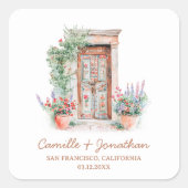 Rustieke bestemming bruiloft gunst Sticker (Voorkant)