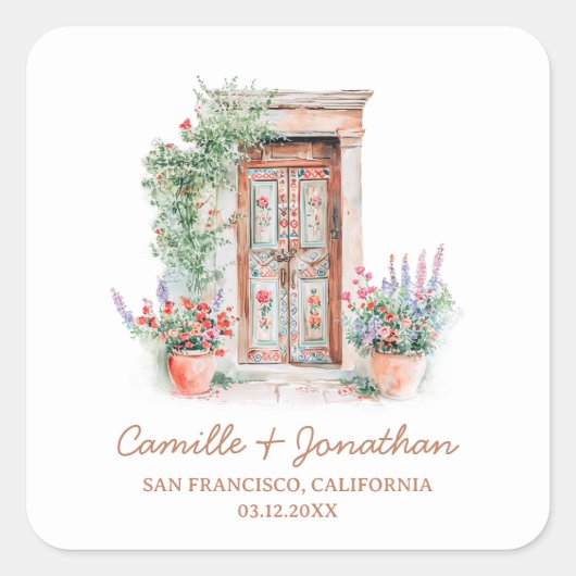 Rustieke bestemming bruiloft gunst Sticker (Voorkant)