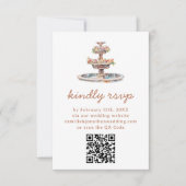 Rustieke bestemming bruiloft QR-code RSVP-kaart RSVP Kaartje (Voorkant)