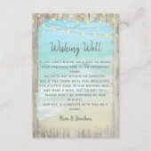 Rustieke Bestemming Strand Bruiloft Wishing Well Informatiekaartje (Voorkant)